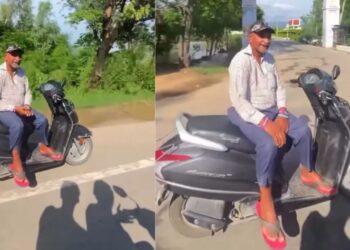 Viral Video: सड़क पर चाचा ने ऑटो पायलट मोड में चलाई स्कूटी, सामने आया ऐसा नजारा देखते रह गए लोग