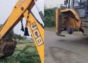 Viral Video: हैवी ड्राइवर ने तीन पहिए पर चलाई JCB, जुगाड़ देख लोगों ने पकड़ लिया माथा