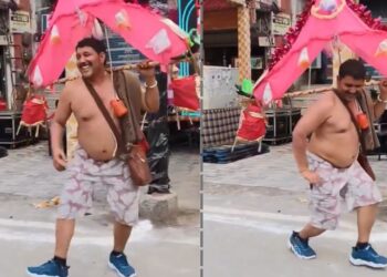 भोले की भक्ति में मस्त कांवड़िया, भजन पर दिखाए ऐसे मूव्ज; हो गया वायरल- Video