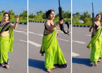 Viral: बीच हाईवे बुंदेलखंडी गाने पर यूं बंदूक लहराते हुए महिला ने किया डांस, देखें वीडियो