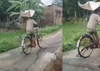 Viral Video: इस जुगाड़ को देख सन्न रह जाएंगे आप, लड़के ने जुगाड़ से तैयार की बारिश में चलने वाली साइकिल
