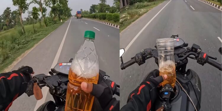 Viral Video: चलती बाइक में बंदे ने बोतल से डाला पेट्रोल, फिर दिखाया ऐसा स्टंट… देखकर उड़ गए लोगों के होश!