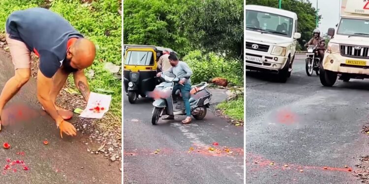 Viral Video: बीच सड़क पर सिंदूर लगे नींबू बिछाकर किया ‘टोटका’ प्रैंक, डर के मारे लोगों ने जो किया, देखने लायक है!