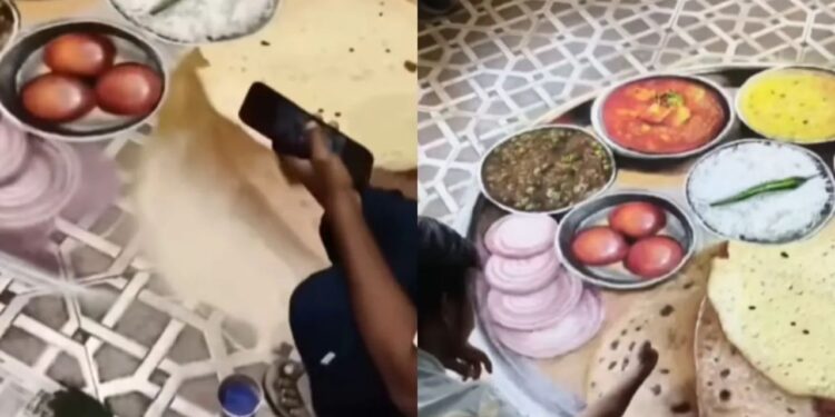 Viral Video: फर्श पर कलाकारी दिखाकर बंदे ने बना खाने से भरी थाली, बारीकी देख उड़े यूजर्स के होश