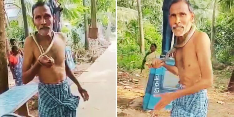 Viral Video: गले में खतरनाक कोबरा लपेटकर ‘चीता’ बन रहा था शख्स, फिर जो हुआ