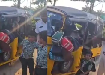 Viral Video: एक ऑटो में 22 बच्चों को बैठाकर चल दिया ऑटो ड्राइवर, पुलिस को दिखा भेड़ बकरी जैसा नजारा