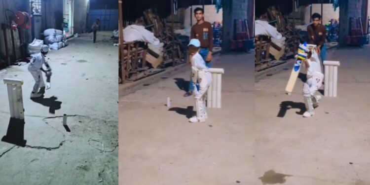 Viral Video: पिता की मेहनत ने बच्चे को दिए हौसले के पंख, जल्द चमकने वाला है क्रिकेट का छोटा सितारा! Video में देखें कमाल के शॉट्स
