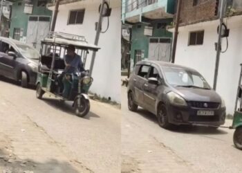 Viral Video: ई-रिक्शा की ताकत देख दंग रह गए लोग, एक झटके में सड़क से खींच ली अर्टिगा
