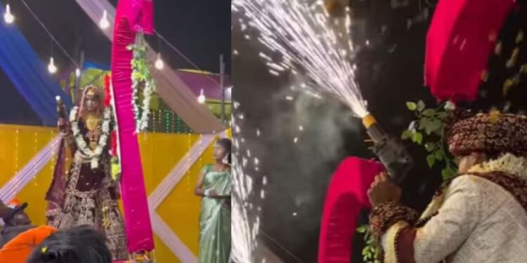 Viral Video: शादी हो रही है या युद्ध! दूल्हा-दुल्हन की इस एंट्री को देख पक्का नहीं रुकेगी आपकी हंसी