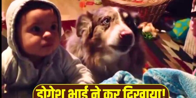 Viral Video: बच्चे को सिखा रहे थे बोलना, बीच में डॉगी ने कह दिया ‘मम्मा’, वीडियो देख छूट जाएगी हंसी!