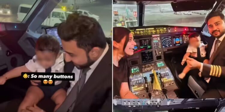 पायलट पापा के साथ कॉकपिट में पहुंचा 8 महीने का बच्चा, वायरल हुआ ये प्यारा वीडियो