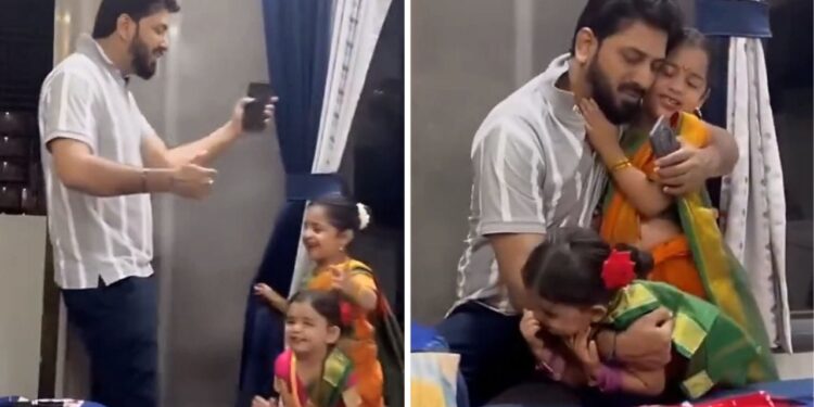 Viral Video: साड़ी में पहली बार बेटियों को देख भावुक हुआ पिता, फिर शख्स ने जो किया उसने जीत लिया इंटरनेट का दिल