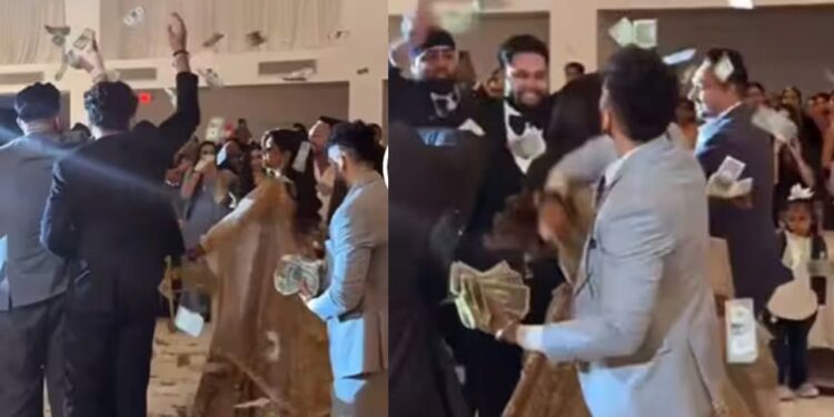Viral Video: शादी में डांस के दौरान कपल के ऊपर दोस्त ने लुटाए डॉलर, खड़े खड़े देखते रह गए मेहमान
