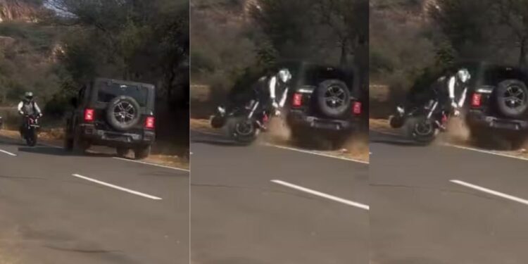 Viral Video: थार और प्लसर की हुई जबरदस्त भिड़ंत, हादसे का ये वीडियो देख हिल जाएंगे आप