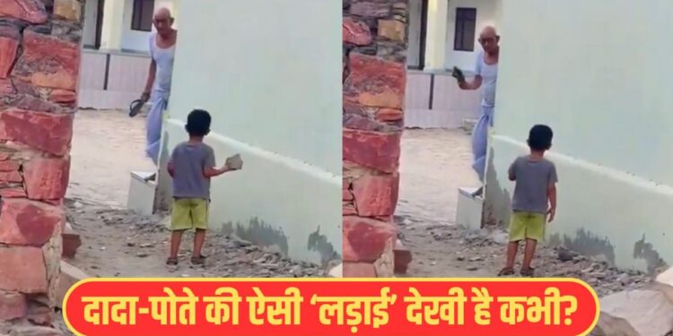 Viral Video: दादा और पोते में छिड़ी मजेदार ‘जंग’, एक ने उठाया चप्पल तो दूसरे ने पत्थर, फिर देखिए क्या हुआ