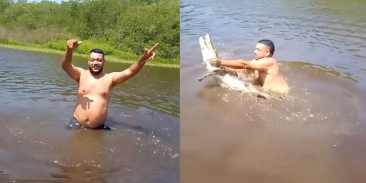 Viral Video: नदी में कर रहा था मस्ती, तभी पहुंच गया मगरमच्छ, फिर देखिए क्या हुआ