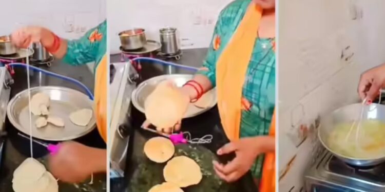 पूरी बनाने के लिए महिला ने बताया ये ‘डोरी वाला जुगाड़’, वायरल हुआ हैक तो बरस पड़े लाइक्स