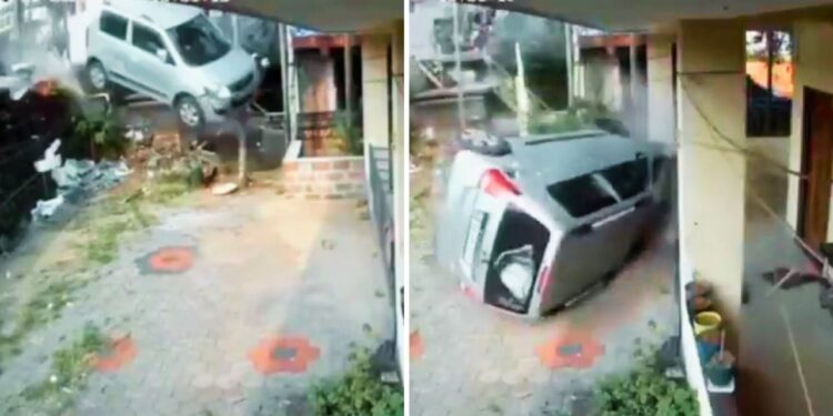 Viral Video: टायर फटते ही कार हवा में उड़ती हुई घर में जा घुसी, CCTV में कैद हुआ खौफनाक हादसा