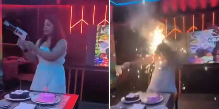 Viral Video: केक कटने से पहले हुआ धमाका, सेलिब्रेशन पड़ा भारी, फायर गन ब्लास्ट में जले लड़की के बाल और गर्दन