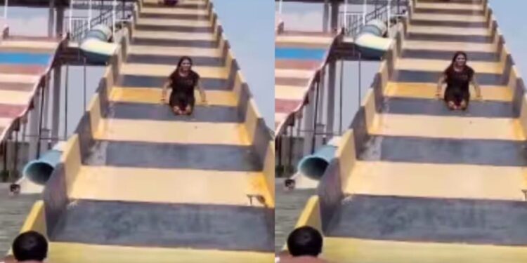 Viral: वाटर स्लाइड पर मस्ती कर रही लड़की के साथ हुआ ऐसा हादसा, वीडियो देख नहीं रुकेगी हंसी