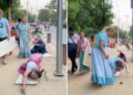 वृंदावन में गर्मी पर भारी पड़ी आस्था! विदेशी भक्तों की दंडवत परिक्रमा का वीडियो वायरल