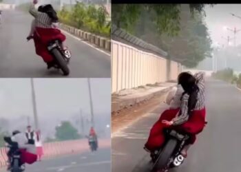 लड़की को बाइक पर बैठाकर जिगजैग स्टाइल में बंदे ने चलाई बाइक, वीडियो देख हैरान हुए लोग