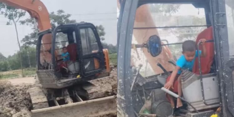 खिलौने नहीं, सीधे JCB चलाता है ये बच्चा…सड़क किनारे रुकी भीड़, जब बच्चे ने थामा पीले-पंजे का लीवर