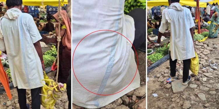 रेलवे की चादर का कुर्ता सिलवाकर बाजार में घूमने निकले चाचा, वीडियो देख लोग बोले- ‘Balenciaga भी फेल है’
