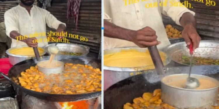 एक कड़ाही में चाय-पकौड़ा बनाता दिखा पाकिस्तानी शख्स, बिना अलग गैस जलाए किया ये कारनामा