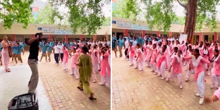स्कूल में बजा ‘लॉलीपॉप लागेलू’, फिर मास्साब ने छात्राओं संग लगाए ऐसे ठुमके कि वायरल हो गया Video!