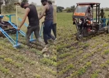 OMG! खेती का बदला अंदाज! ट्रैक्टर की जगह बंदे ने की ई-रिक्शा से जुताई, वायरल वीडियो में दिखा अनोखा प्रयोग