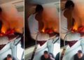 चलती ट्रेन में दीया जलाकर पूजा करने लगा शख्स, देख यात्रियों के उड़े होश; वीडियो हुआ वायरल