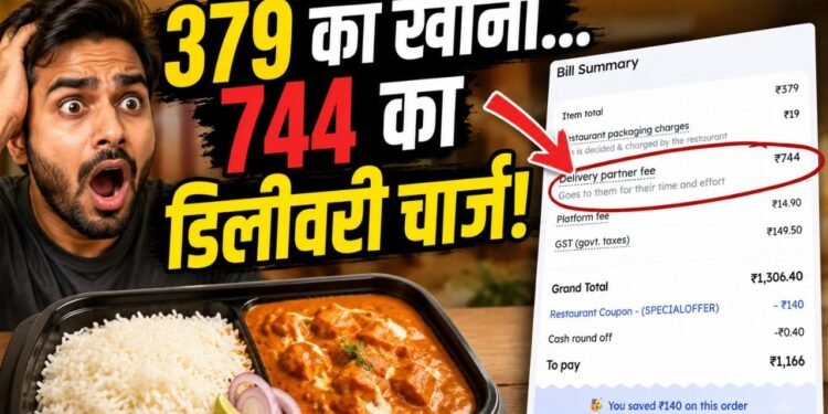 379 रुपए के ऑर्डर पर ठोका 744 का डिलीवरी चार्ज! भड़के यूजर्स बोले- ‘खाना प्लेन से भेजोगे क्या?’