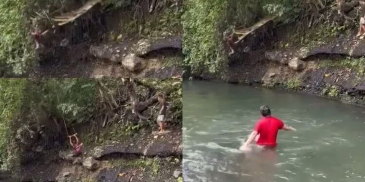रस्सी पर झूल रहा था लड़का, तभी झाड़ी से निकला विशाल अजगर, फिर जो हुआ देख कांप जाएगी रूह!