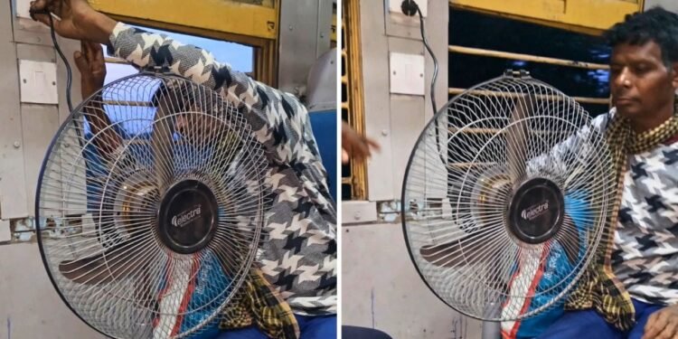 ट्रेन के जनरल डिब्बे में फर्राटा पंखा लेकर चढ़े भाई साहब, फिर जो हुआ देख छूट गई लोगों की हंसी