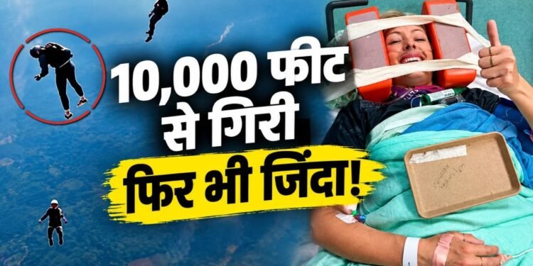 10,000 फीट से गिरी स्काईडाइवर, फिर भी बच गई जान; वीडियो देख कांप जाएगी रूह