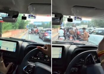 Thar का नशा! ट्रैफिक से बचने के लिए फुटपाथ पर दौड़ाई SUV, मां से बोला- ‘यही तो फायदा है’