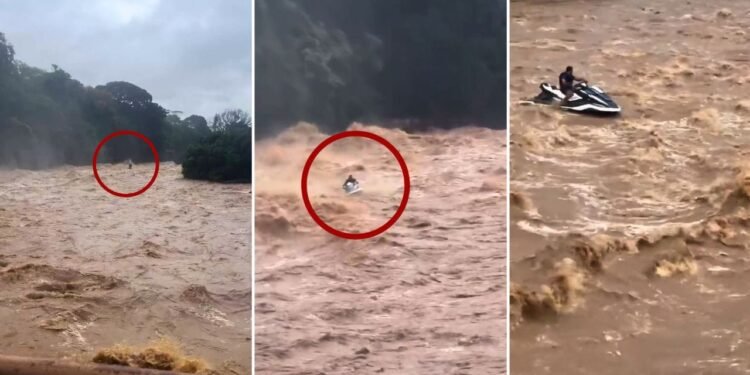 मौत को खुला चैलेंज! उफनती नदी में जेट स्की लेकर उतरा शख्स, VIDEO देख रोंगटे खड़े हो जाएंगे
